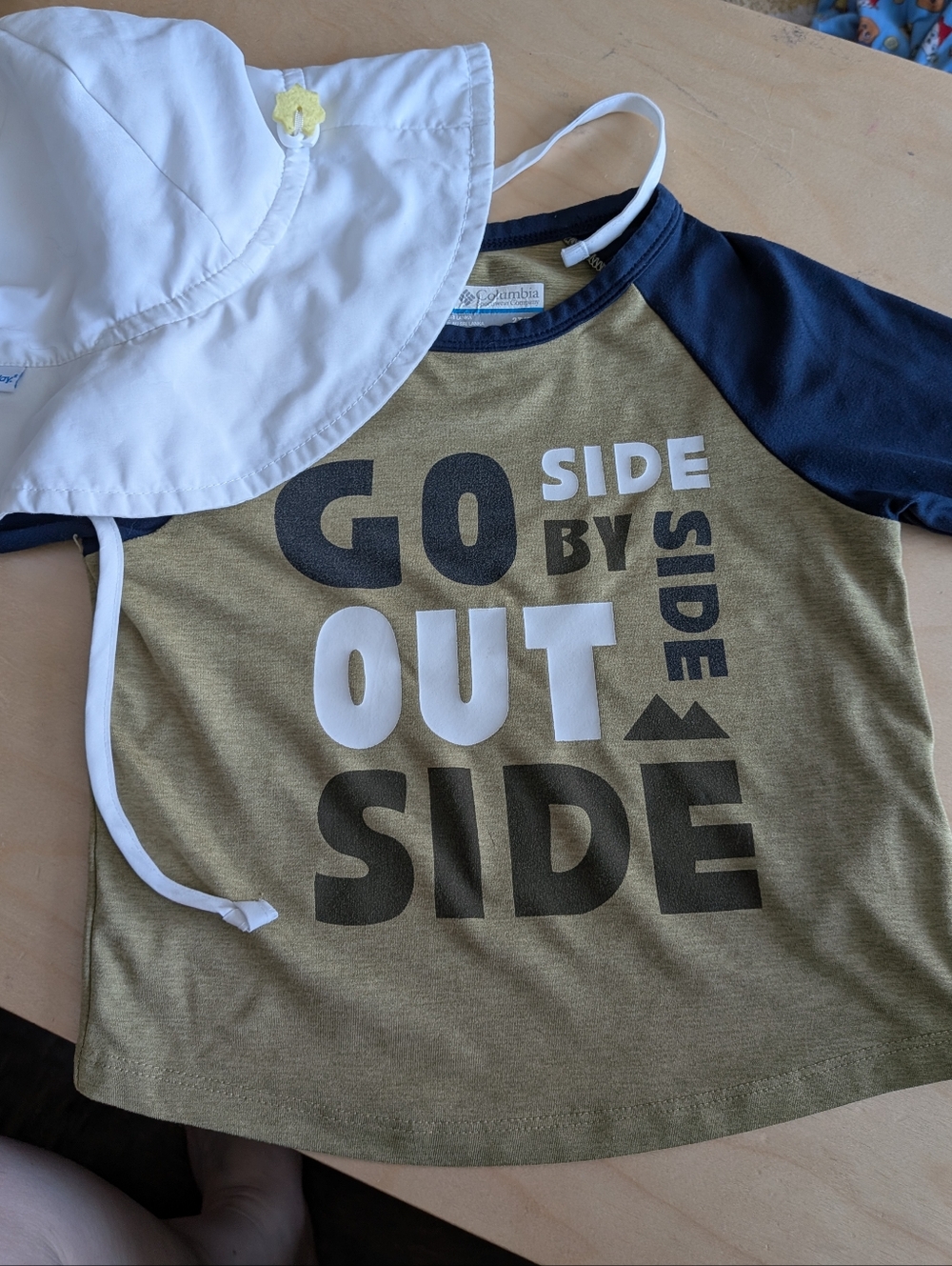 ​Columbia Toddler 2T Sun Shirt & i play. UPF 50+ Brimmed Sun Hat Bundle Set